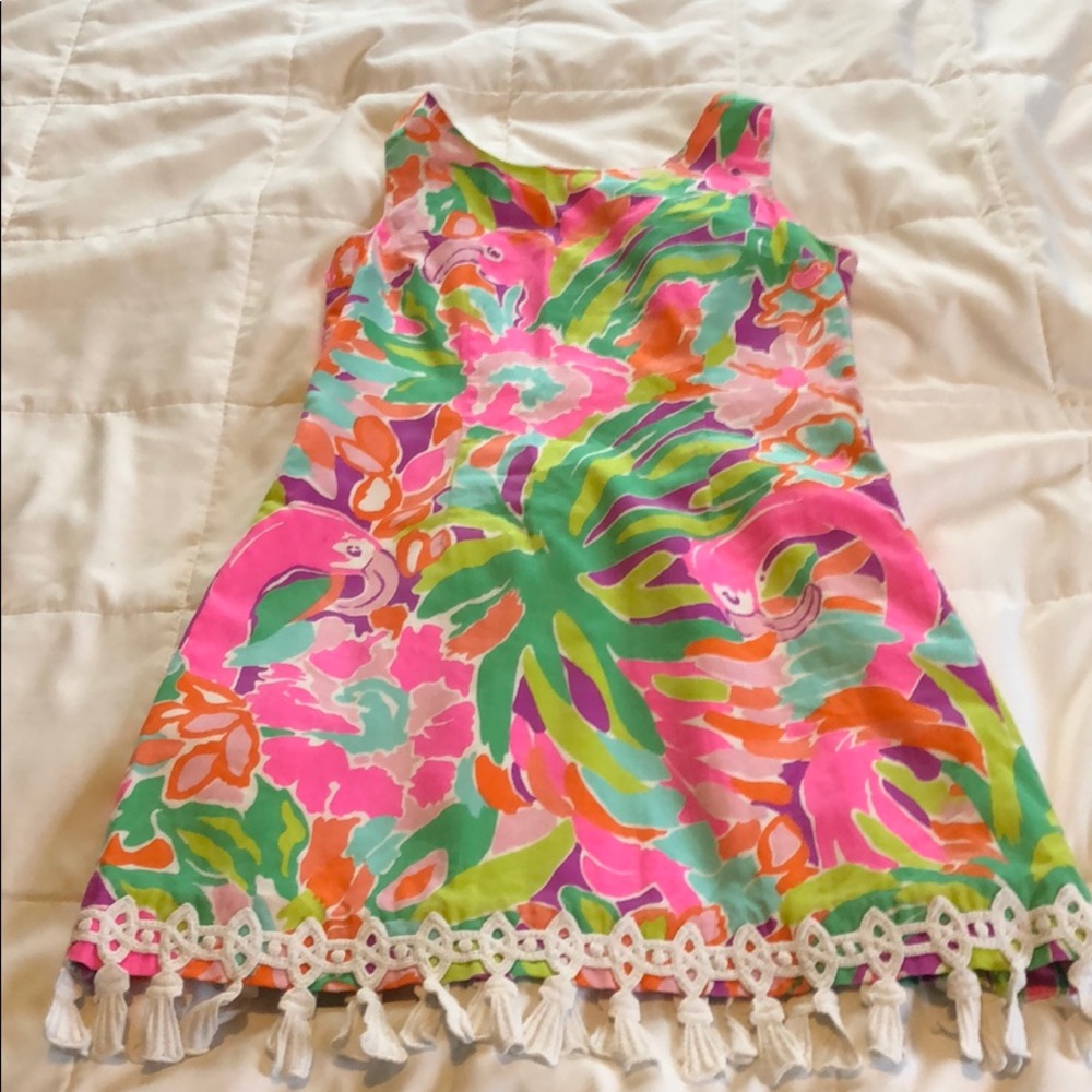 Lilly Pulitzer Flamingo Dress Kids Sz 8